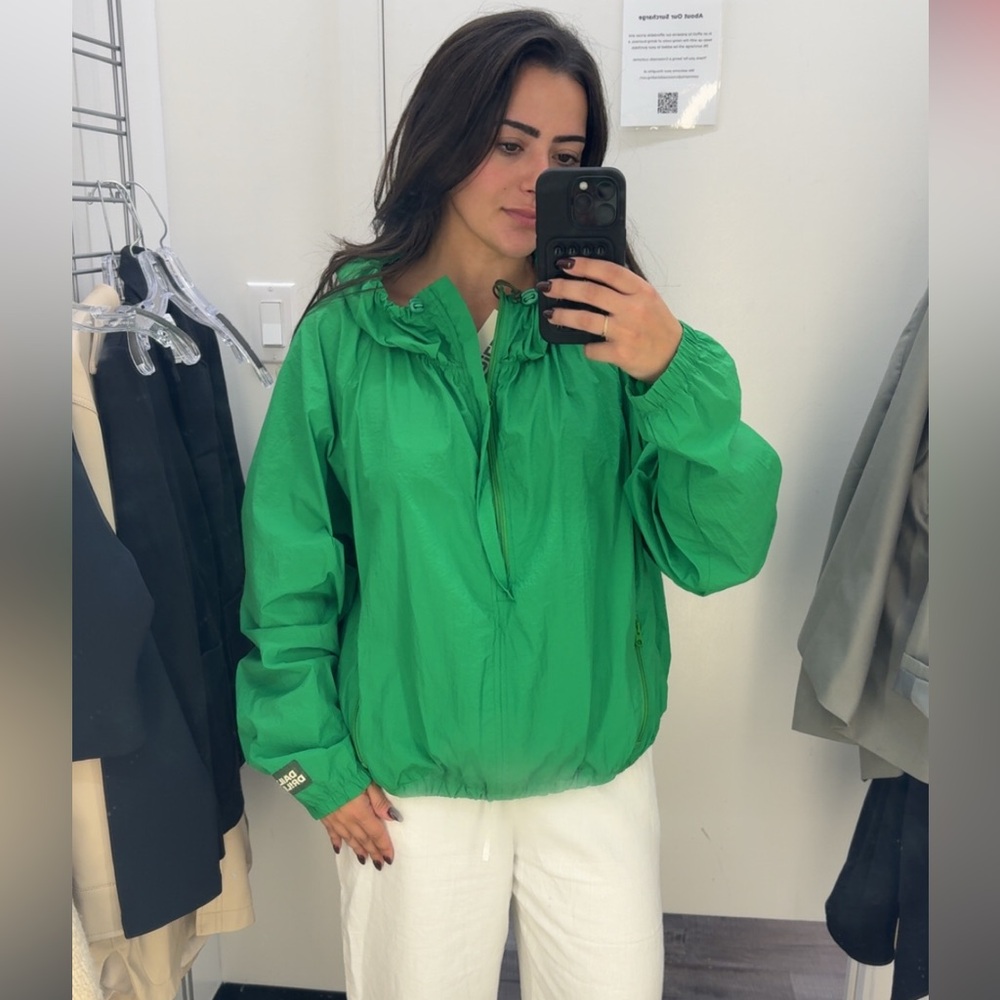 Daily Drills green nylon zip jacket